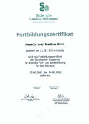 Fortbildungszertifikat