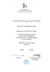 Fortbildungszertifikatbis2027DrUlrichSLäk
